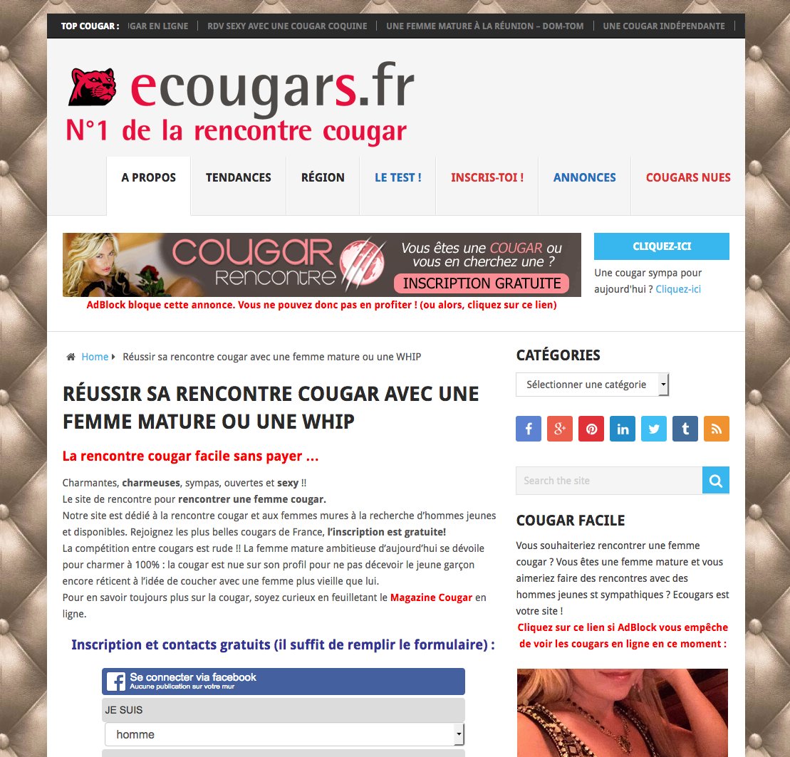 Cougar infidèle